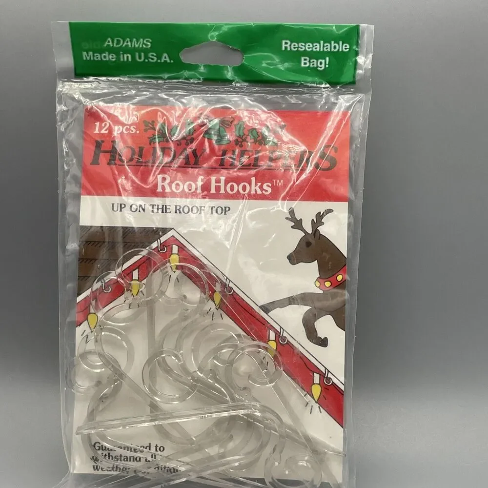 Vintage Christmas Reindeer Packaging Light Gutter Roof Hanger Hook